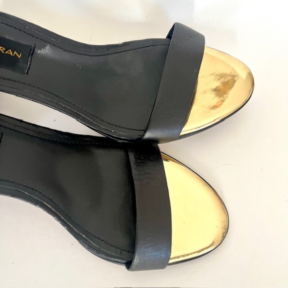 Donna Karen New York Leather ankle Strap Sandals with Translucent Heel F1136321 - Picture 3 of 8